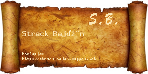Strack Baján névjegykártya